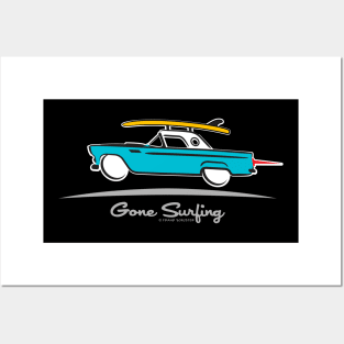 1955 Ford Thunderbird Gone Surfing Posters and Art